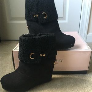 🆕 Juicy Couture Wedge Booties - faux fur heels